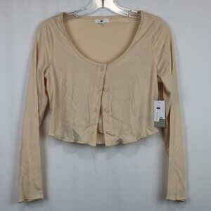 BP Cream Long Sleeve Crop Lightweight Shirt